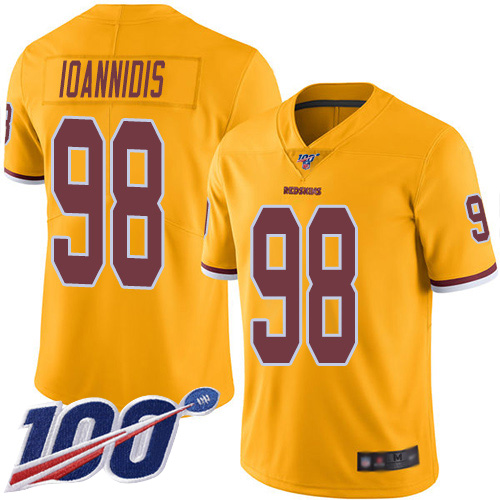 Washington Redskins Limited Gold Youth Matt Ioannidis Jersey NFL Football #98 100th Season Rush Vapor->washington redskins->NFL Jersey
